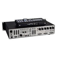 Angled rear view of Grace Design m908 Immersive Reference Monitor Controller on white background