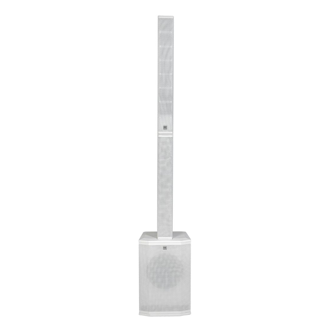 Front view of white HK Audio Polar 10 MKII on white background