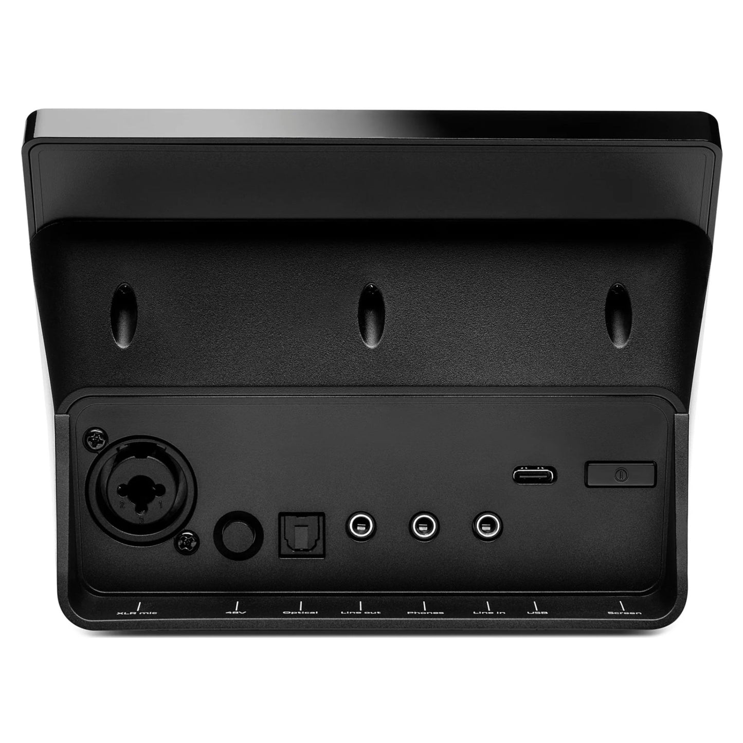Rear ports view of Hercules Stream 200 XLR Advanced Audio Controller on white background