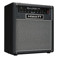 Angled front view of Hiwatt Bulldog 77 Combo Bass Amplifier on white background