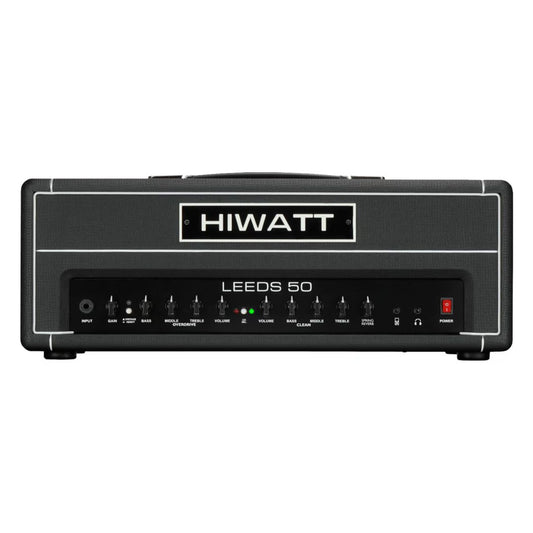 Front view of Hiwatt Leeds 50R Guitar Amplifier Head on white background