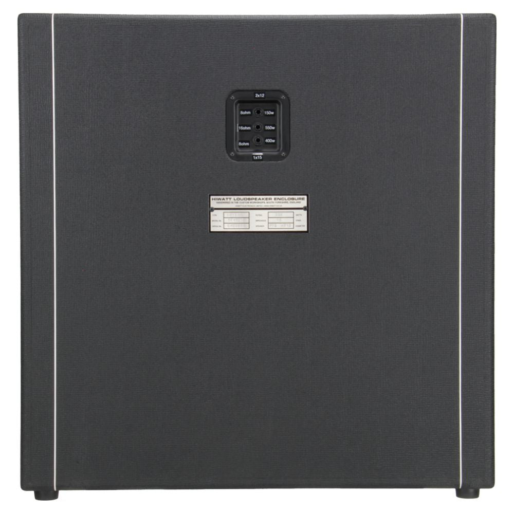 Rear ports view of Hiwatt SE212115CF SUPER-HI Custom Handwired Speaker Cabinet on white background