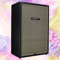 Angled view of Hiwatt SE215F Custom Handwired Bass Speaker Cabinet on multicolored background