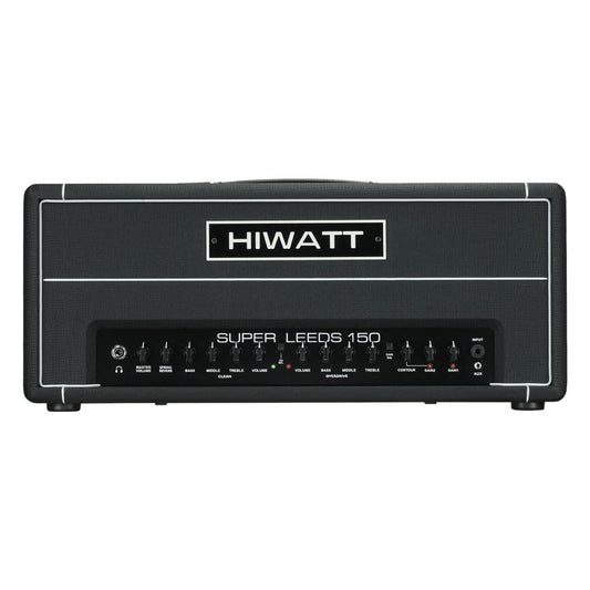 Front view of Hiwatt Super Leeds 150R Guitar Amplifier Head on white background