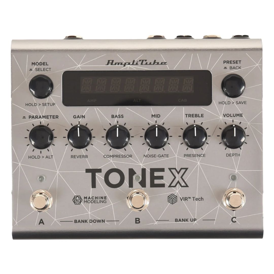 Top view of IK Multimedia TONEX Pedal Bass Edition on white background