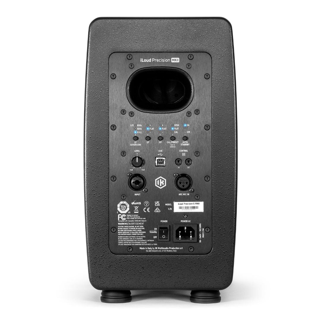 Rear view of IK Multimedia iLoud Precision 6 MKII on white background
