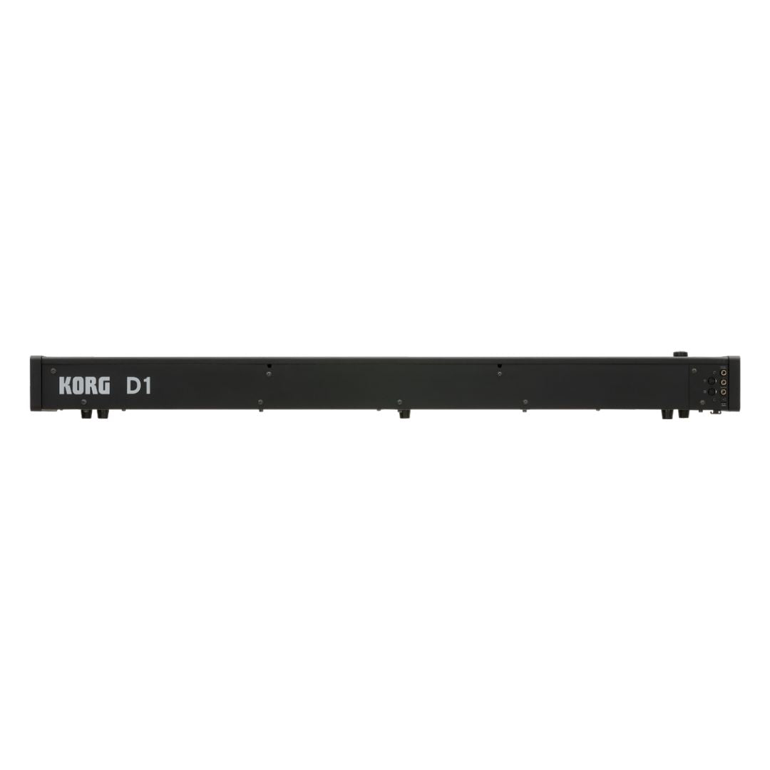 Rear view of Korg D1 Digital Piano on white background