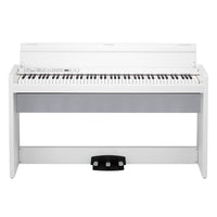 Front view of Korg LP-380 White on white background