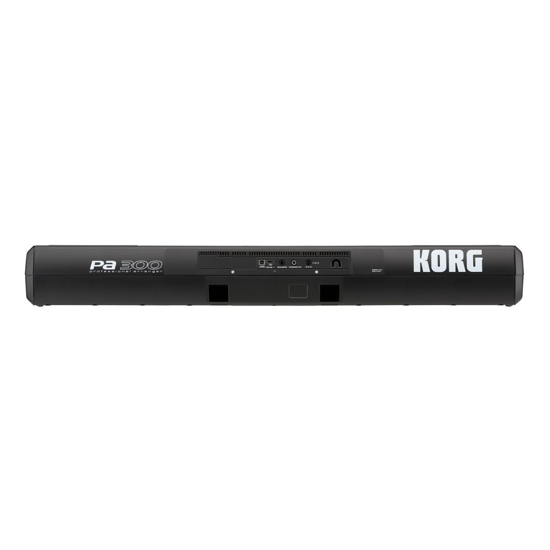 Rear view of Korg Pa300 on white background