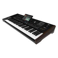 Angled front view of Korg Pa5X Professional Arranger 61 Keys Oriental on white background