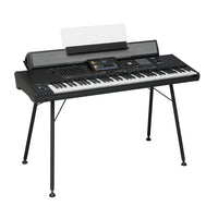 Angled view of Korg PaAS MK2 on keyboard on white background