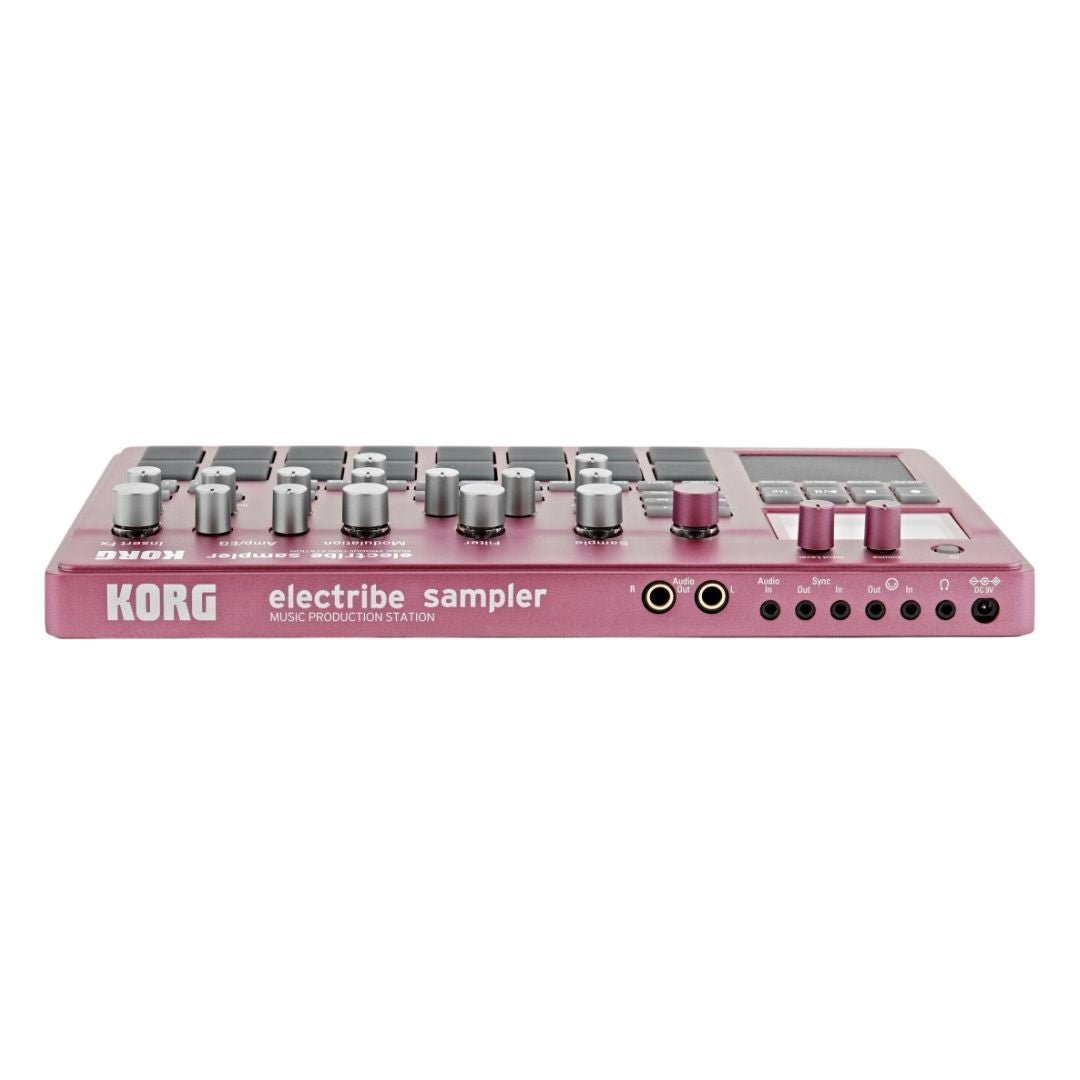 Rear view of Korg electribe sampler on white background
