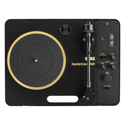 Top view of Korg handytraxx 1bit on white background