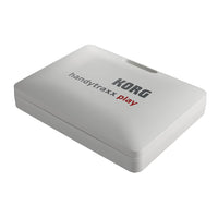 Angled top view of Korg handytraxx play lid on white background