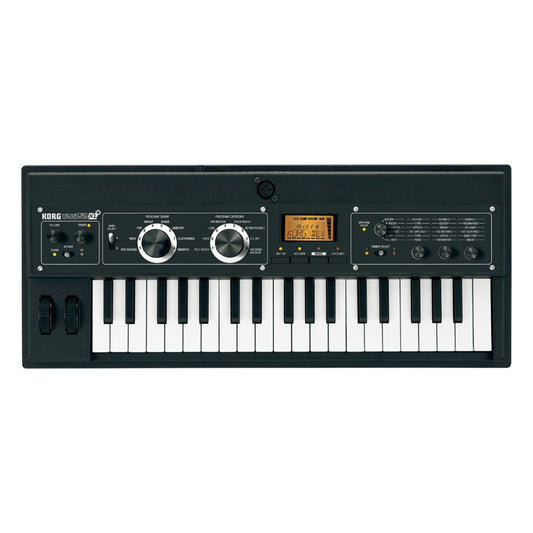 Front view of Korg microKORG XL+ on white background