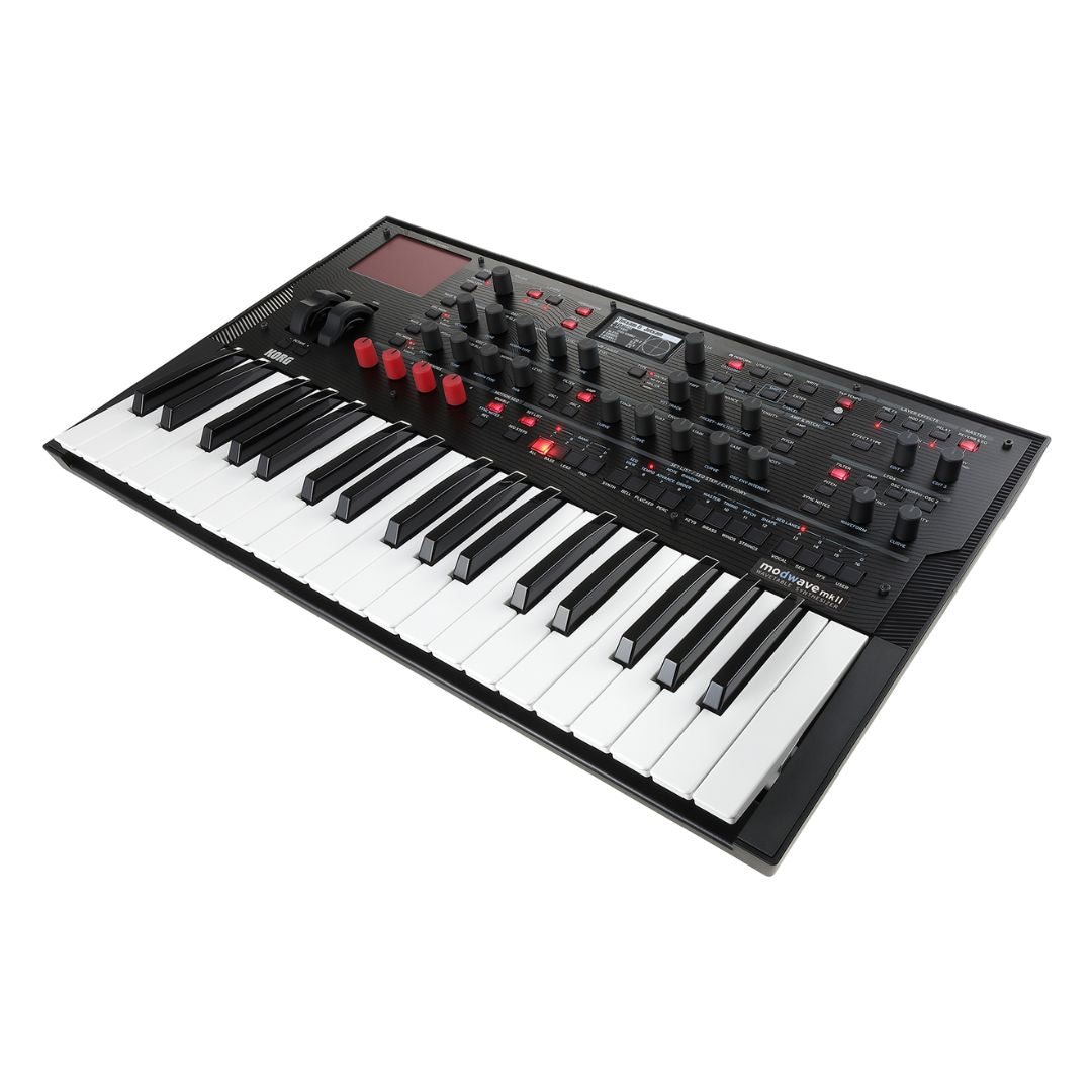 Angled right view of Korg modwave mk II Wavetable Synthesizer on white background