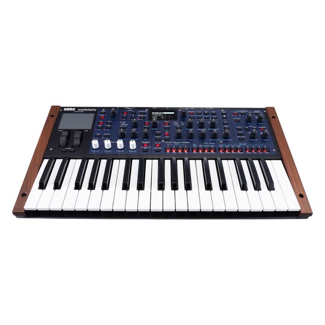 Front view of Korg multi/poly on white background