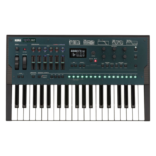 Top view of Korg opsix mk II on white background
