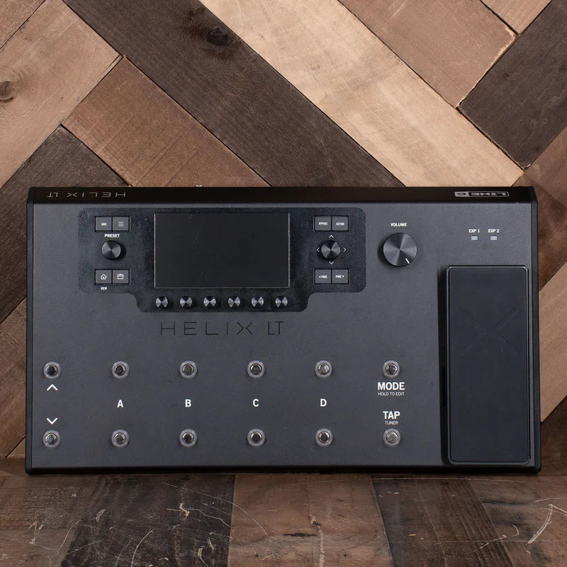 Line 6 Helix LT Pedal On a Wooden Surface