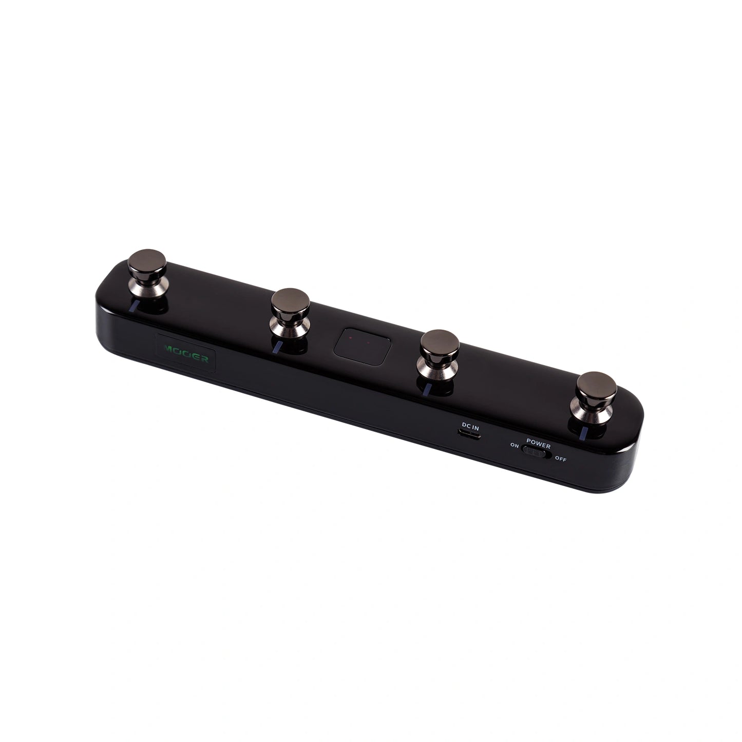 Slanted black Mooer F4 on white background