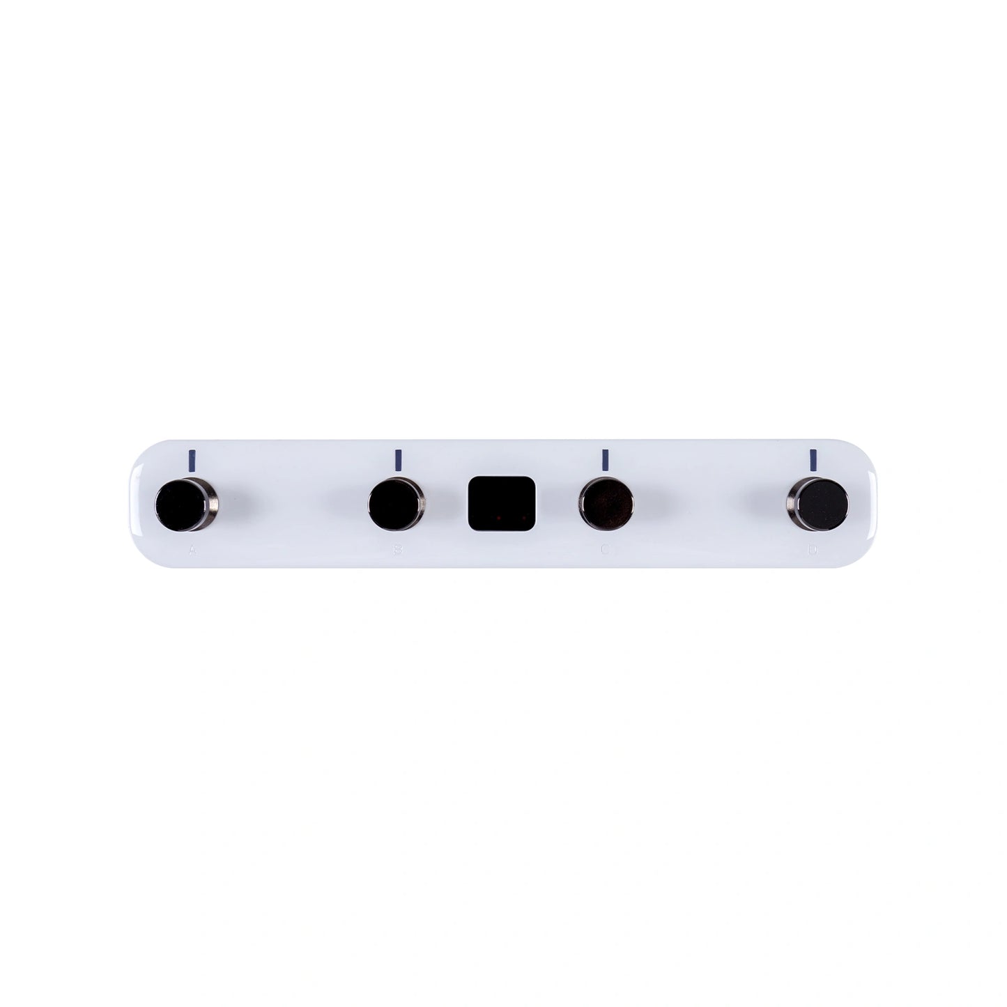 Top view of white Mooer F4 on white background