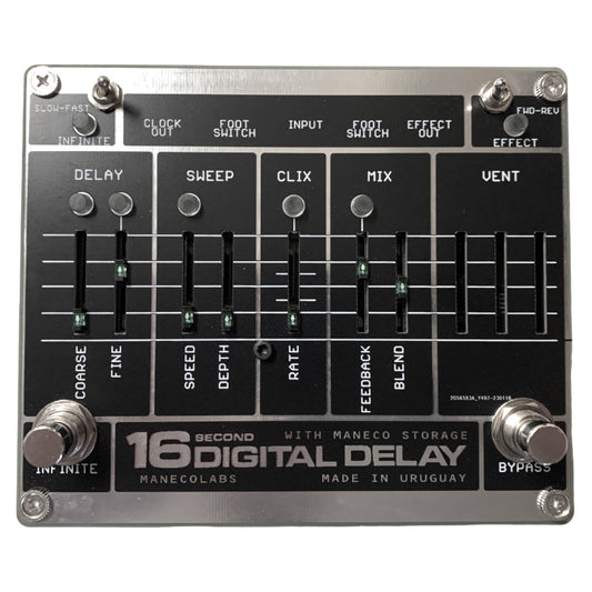 Maneco Labs Sixteen Second Delay Reissue Silver Pedal