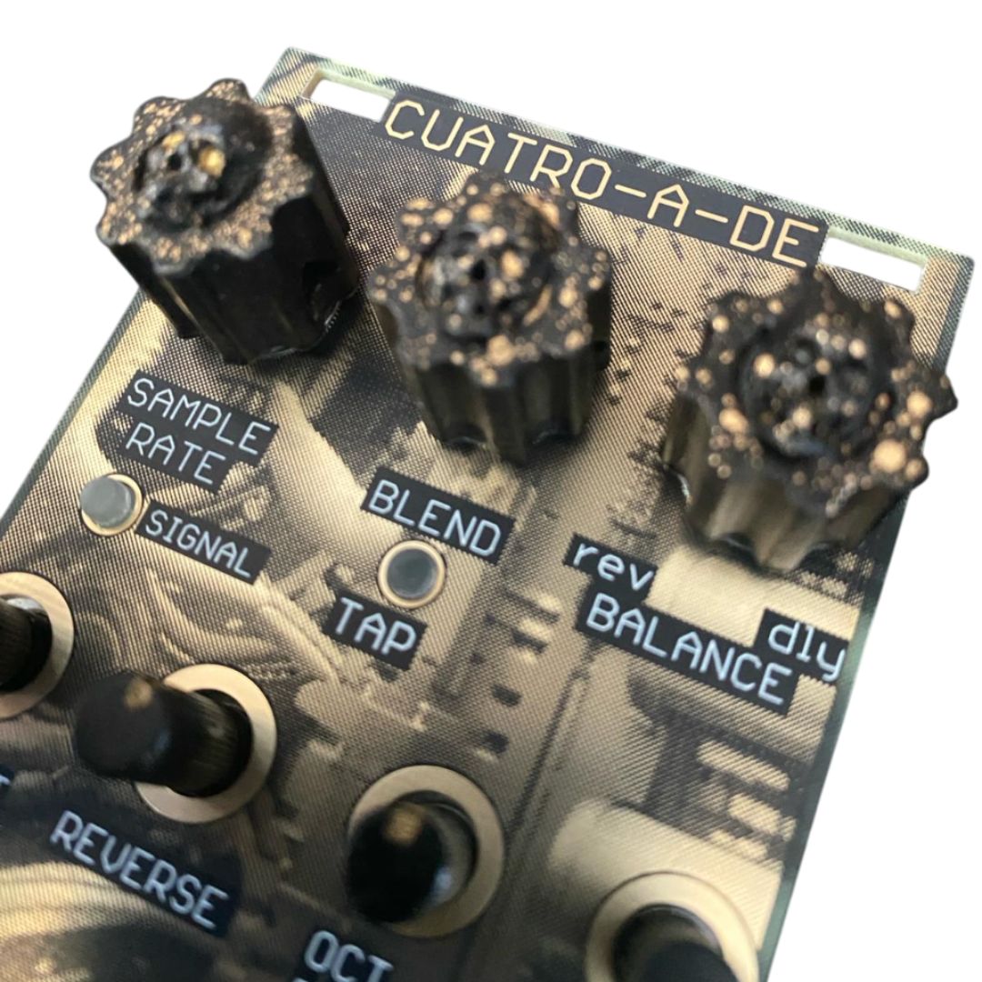 Close up view of Maneco Labs Cuatro A De 4AD Module on white background