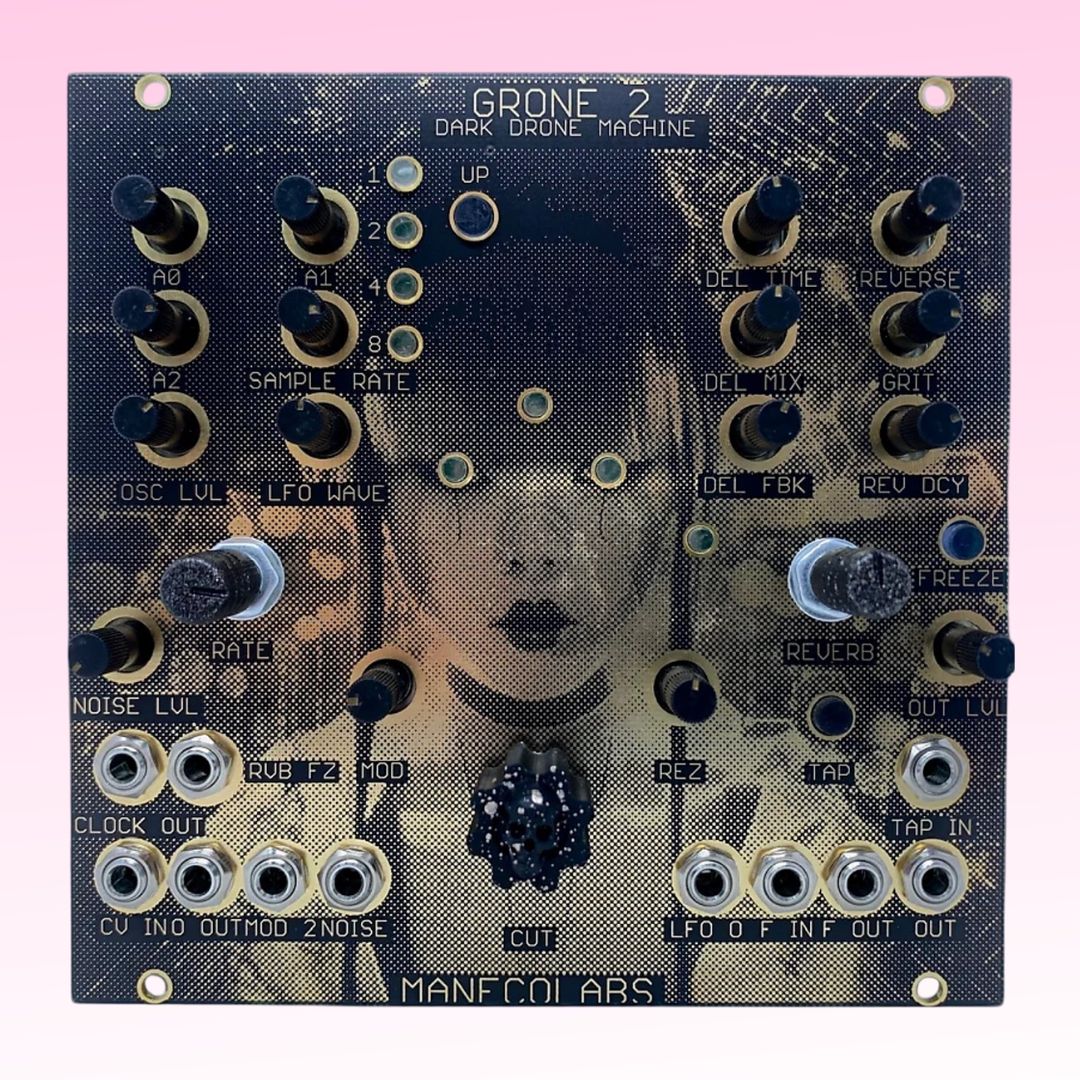 Front view of Maneco Labs Grone 2 Module on pink background