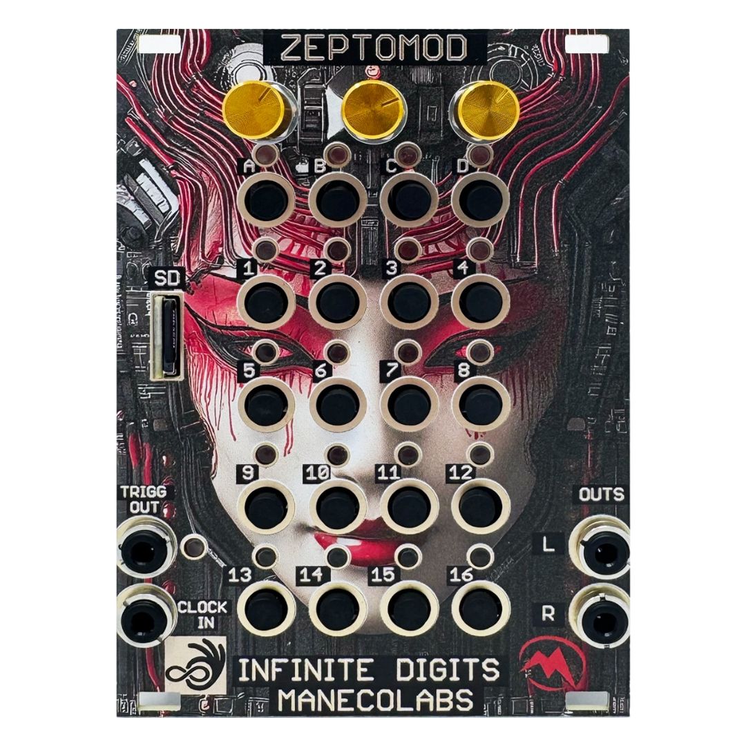 Front view of Maneco Labs Zeptomod Module Color Panel on white background