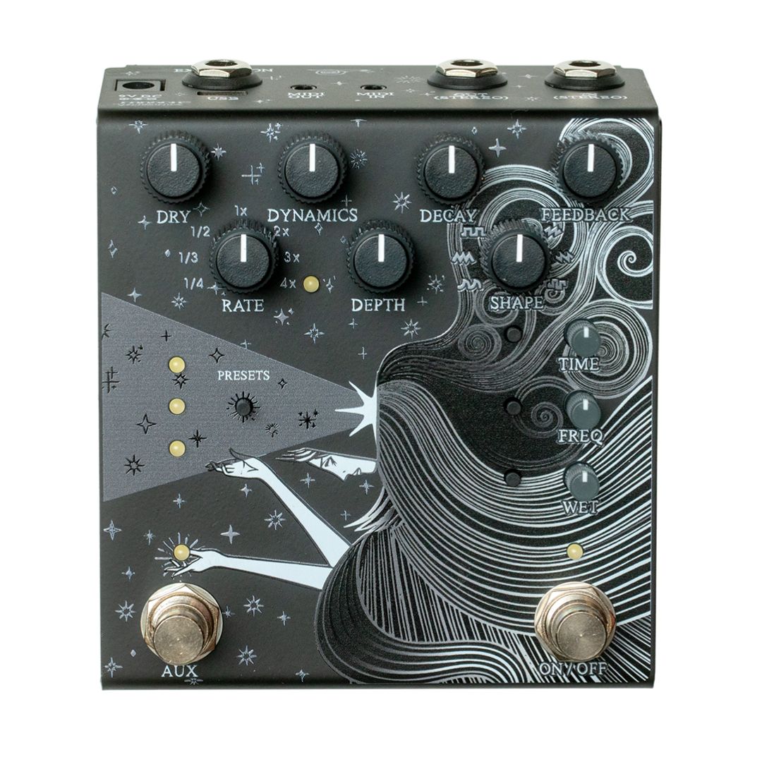 Front view of OBNE Sunlight Stereo Pedal Black on white background