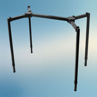 Angled view of On-Stage Multi-Function Stand on blue background