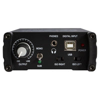 Bottom ports and controls view of On-Stage Passive USB DI Box on white background