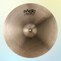 Front view of Paiste 22" Masters Thin Cymbal on blue and yellow gradient background