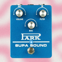 Front view of Park Custom Shop Supa Sound Pedal on pink background