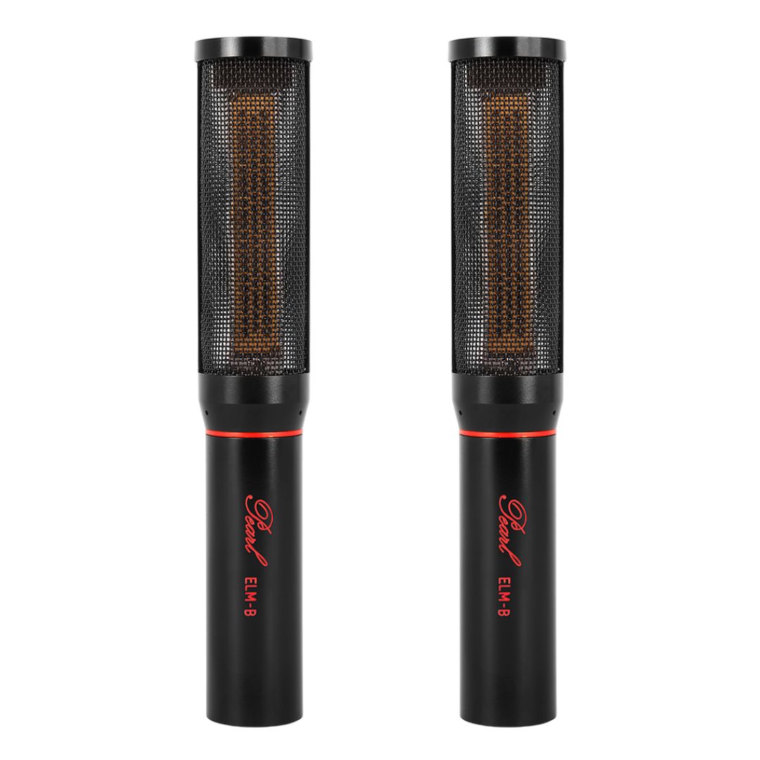 Front view of Pearl Microphone Labs ELM-B Matched Pair on white background