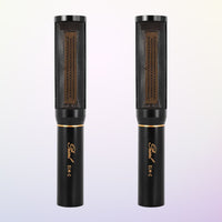 Front view of Pearl Microphone Labs ELM-C Matched Pair on purple background