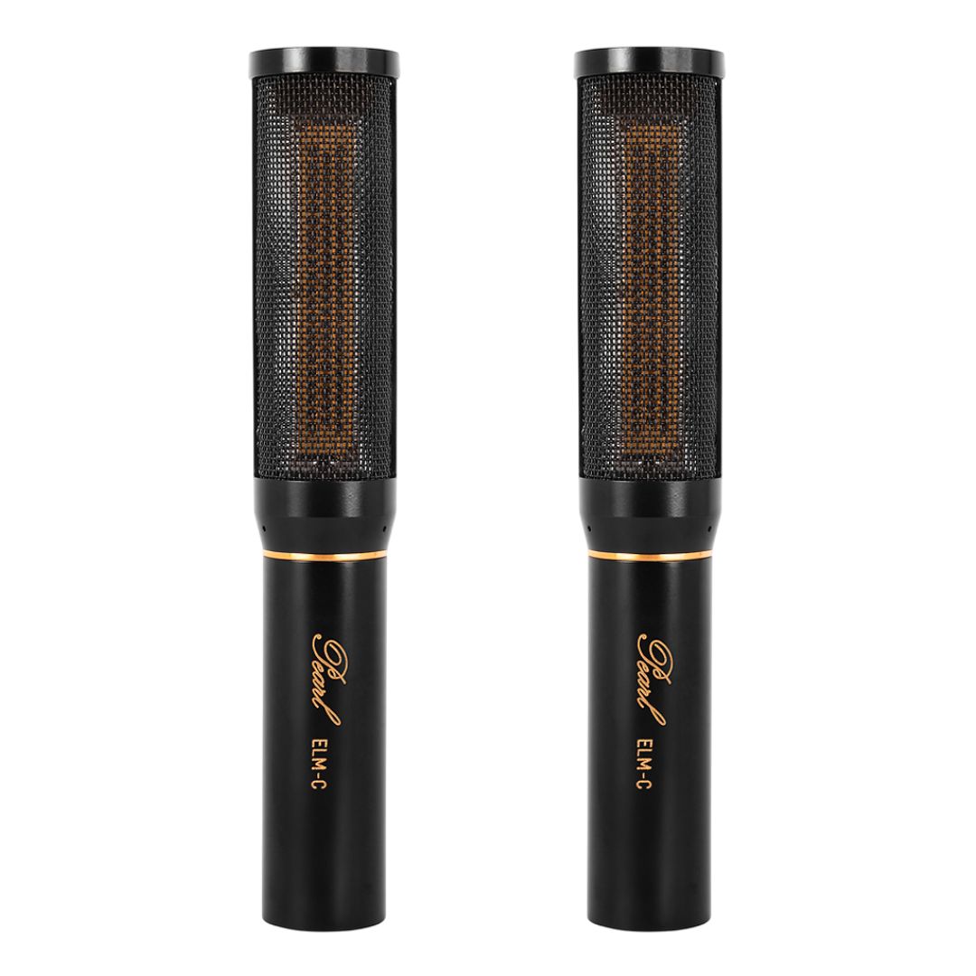 Front view of Pearl Microphone Labs ELM-C Matched Pair on white background