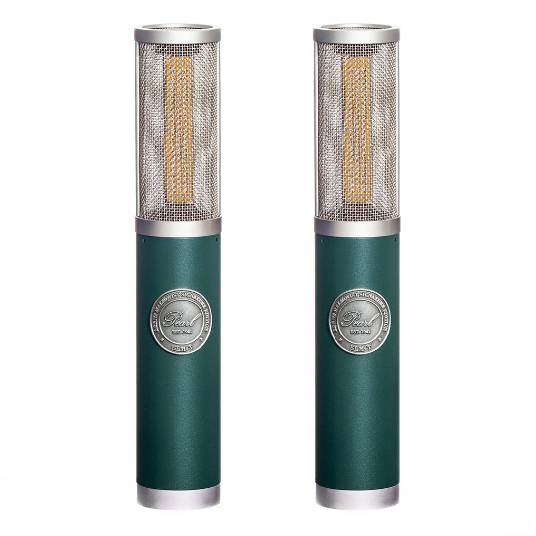 Front view of Pearl Microphone Labs ELM-T Matched Pair on white background