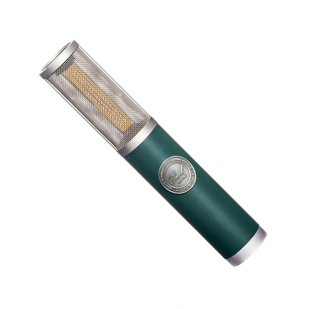 Slanted view of Pearl Microphone Labs ELM-T Single on white background