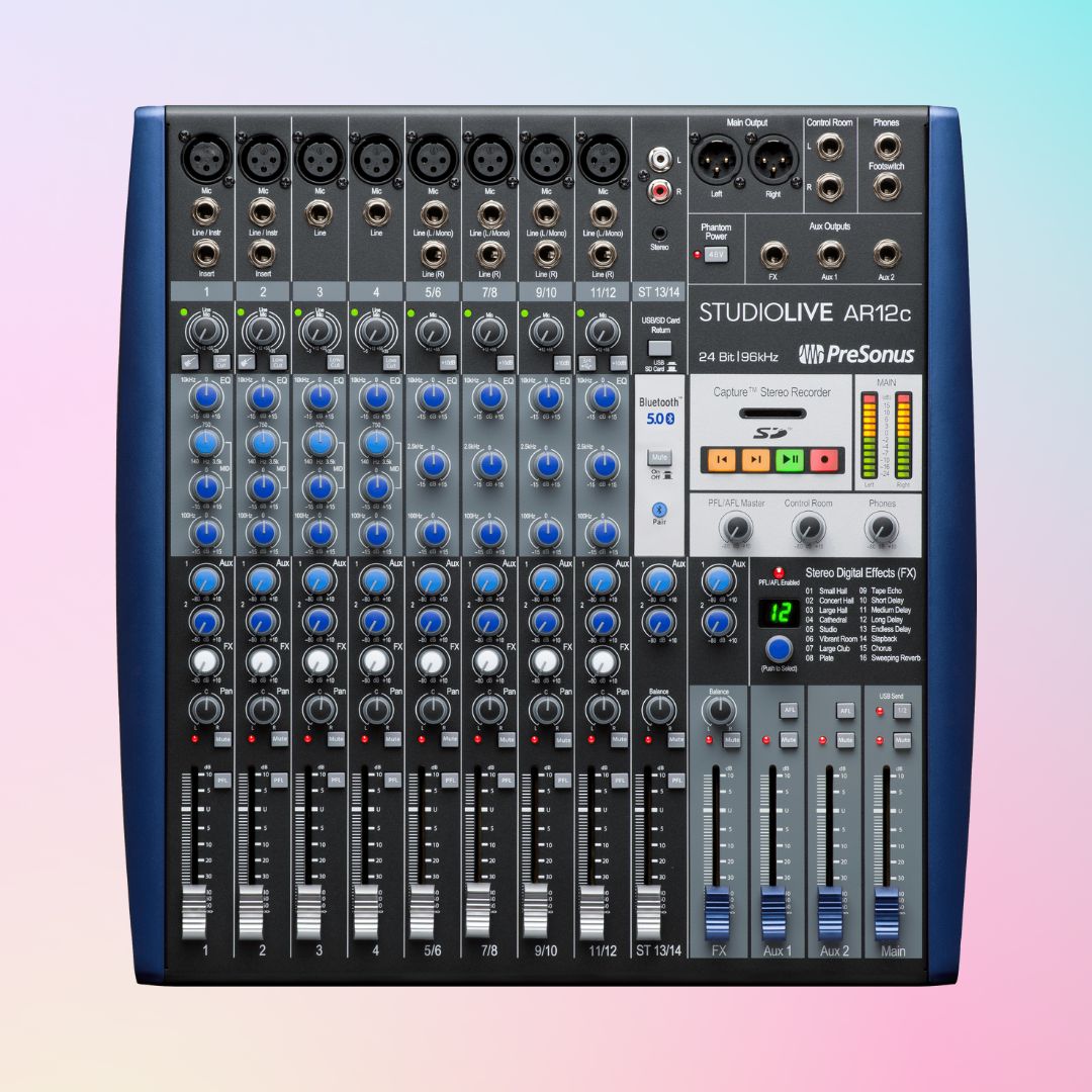 PreSonus StudioLive AR12c 12-Channel Analog Mixer with USB-C