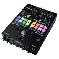 Angled view of Reloop ELITE High Performance DVS Mixer for Serato on white background