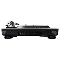 Top ports view of Reloop RP-7000 MK2 Professional Upper Torque Turntable System Silver on white background