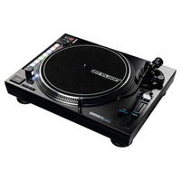 Angled view of Reloop RP-8000 MK2 Upper Torque Hybrid Turntable Instrument on white background