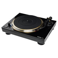 Angled view of Reloop TURN5 Direct Drive HiFi Turntable on white background