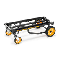 Black multi-cart with orange wheels on a white background