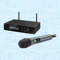 Inclusions of Sennheiser XSW 2-835-A Wireless Handheld Microphone System on blue background