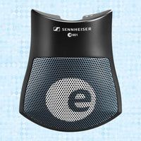 Front view of Sennheiser e 901 Condenser Instrument Microphone on blue background