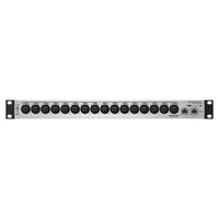 Rear ports view of Sonifex AVN-AI16-RAV 16-Input XLR RAVENNA Interface on white background