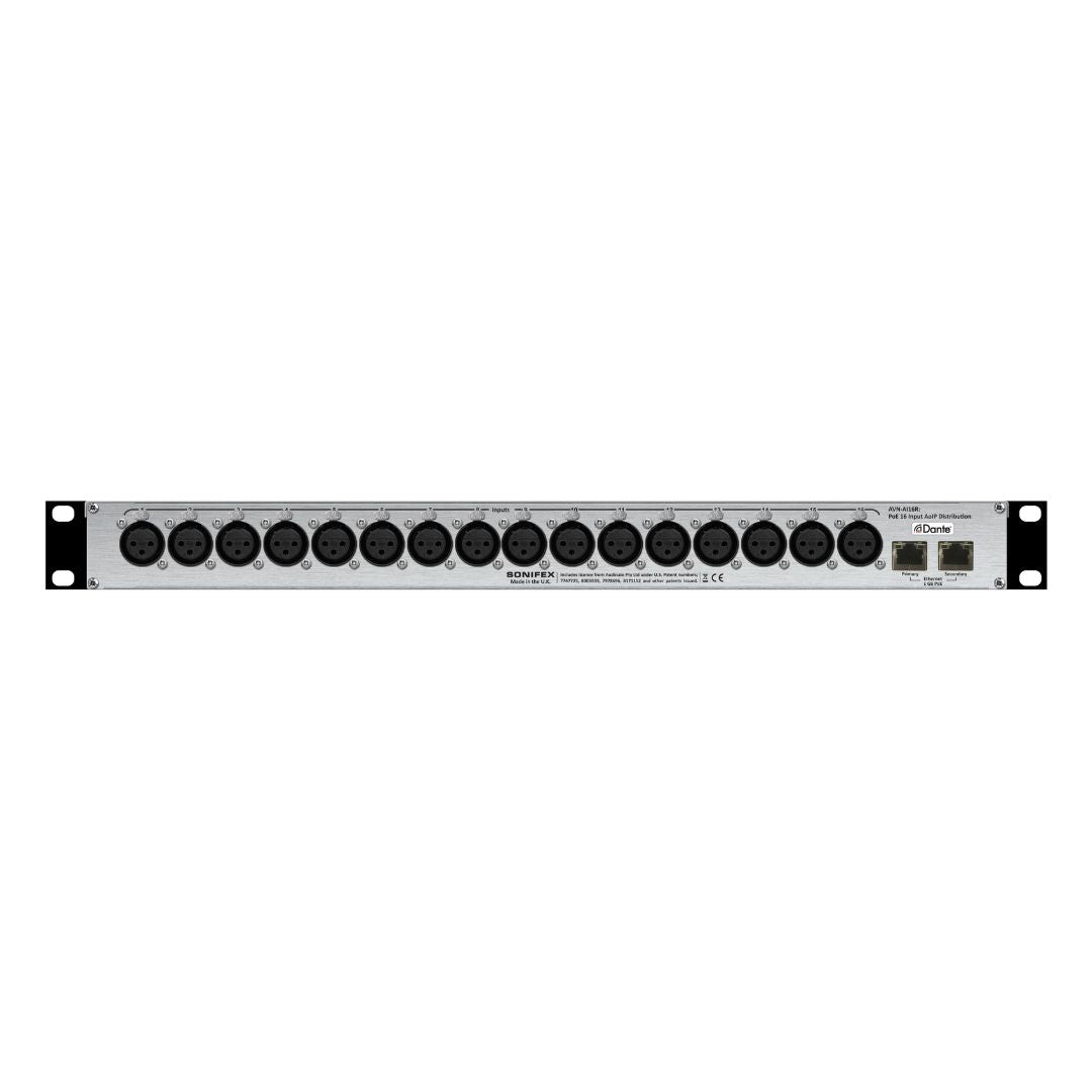 Rear view of Sonifex AVN-AI16R on white background