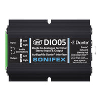 Top view of Sonifex AVN-DIO05 on white background